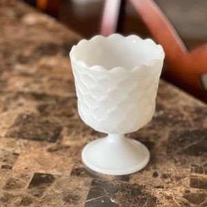 Milk glass candy dish